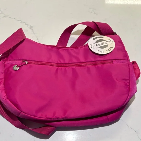Travelon Fuchsia Crossbody Bag - Picture 2 of 8
